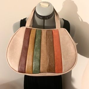 Vintage tan retro bowling style purse. Never used!